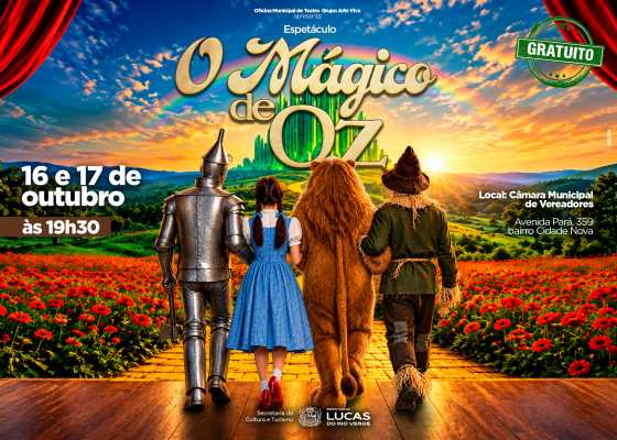 Alunos da Oficina de Teatro encenam “O Mágico de Oz” em Lucas do Rio Verde