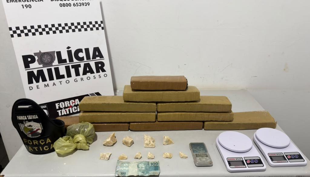 Dois adolescentes são apreendidos com maconha, cocaína e balanças em Tangará da Serra